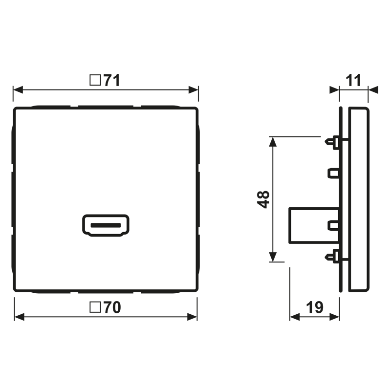 HDMI, Thermoplast, Serie LS, alpinweiß – Bild 2 von 2