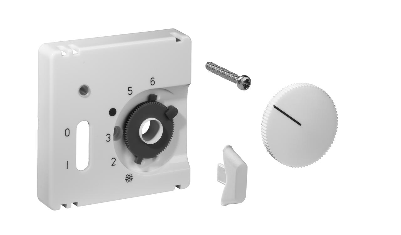 Deckelset für Raumtemperaturregler RTBSU-401.062 / Fußbodentemperaturregler RTERU, 50x50, perlweiß (RAL1013), glänzend