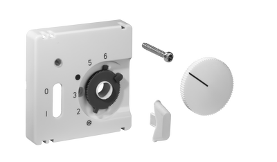 Deckelset für Raumtemperaturregler RTBSU-401.062 / Fußbodentemperaturregler RTERU, 50x50, verkehrsweiß (RAL9015), matt