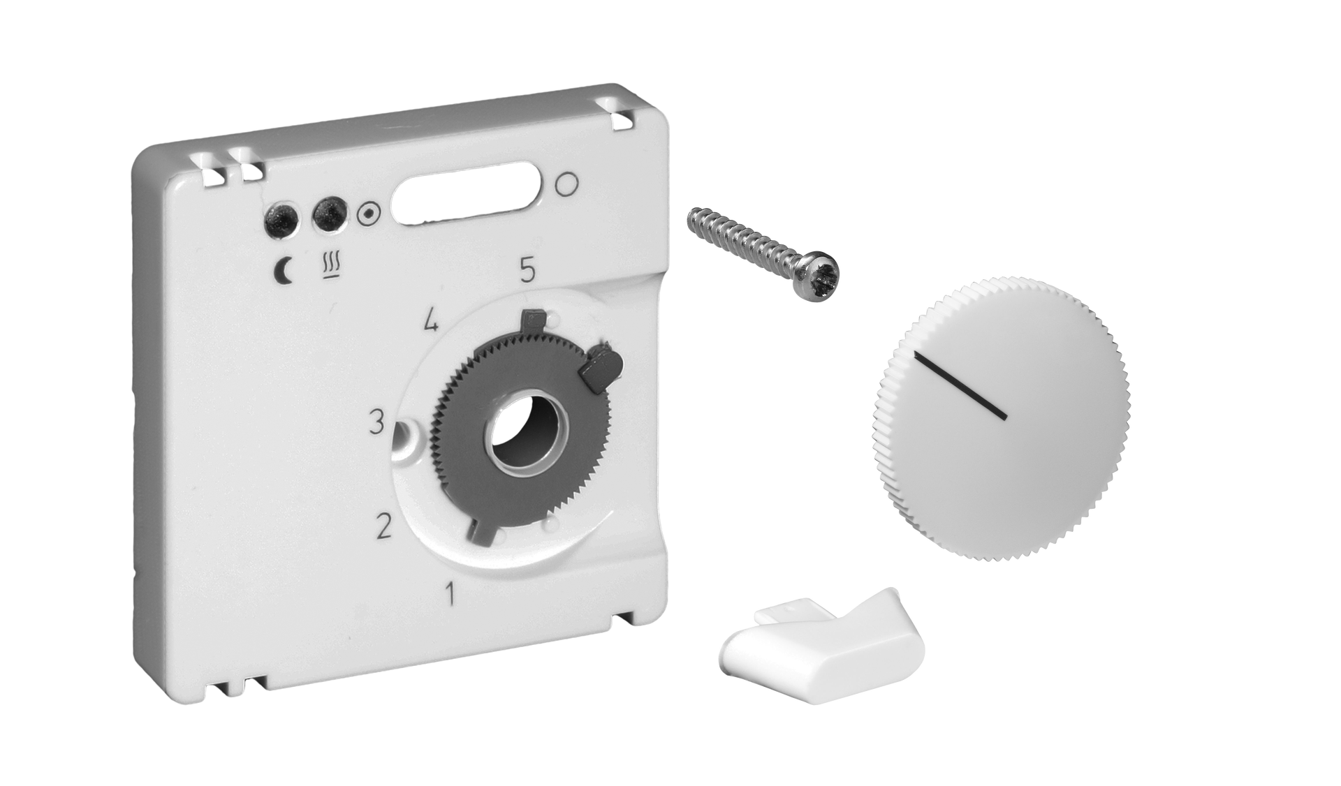 Deckelset für Fußbodentemperaturregler FETR 101.715, 50x50, perlweiß (RAL1013), glänzend