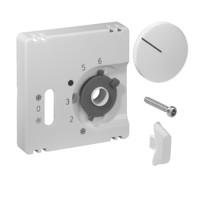 Deckelset für Raumtemperaturregler RTBSU, 55x55, reinweiß (RAL9010), matt