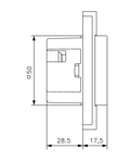 Raum-/Fußbodentemperaturregler mit Uhr, UP, Abdeckung 55x55mm, reinweiß, glänzend