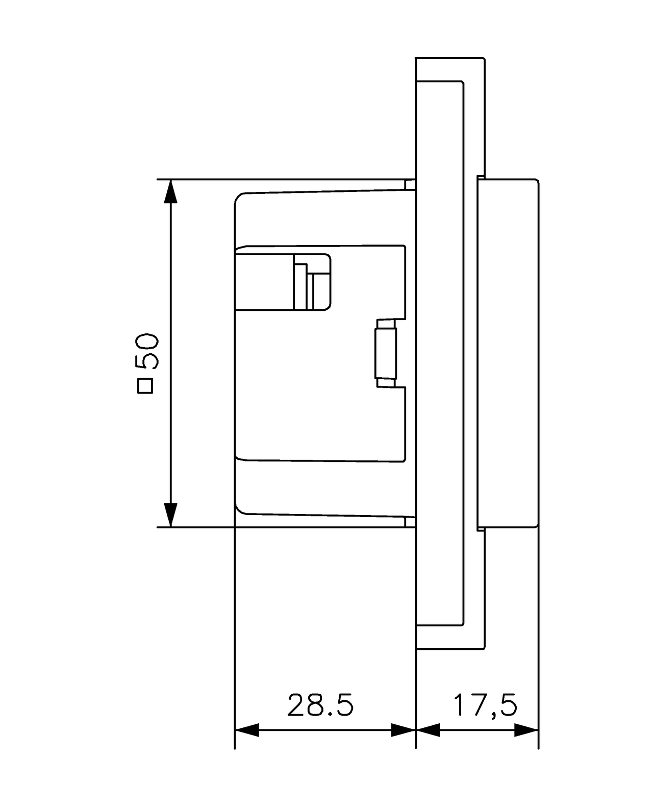 Raum-/Fußbodentemperaturregler mit Uhr, UP, Abdeckung 55x55mm, reinweiß, glänzend – Bild 3 von 4