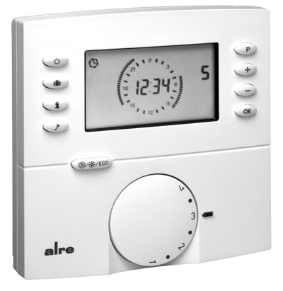 Fußbodentemperaturregler mit Uhr, Aufputz, Fernfühler NTC2K, Hintergrundbeleuchtung