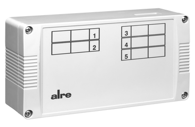 Klemmenleiste, H-/K-Umschaltung über externen Kontakt, Pumpenlogik, max. 5 Raumthermostate und 20 Stellantriebe, IP20