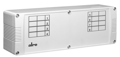 Klemmenleiste, H-/K-Umschaltung über externen Kontakt, Pumpenlogik, max. 8 Raumthermostate und 32 Stellantriebe, IP20