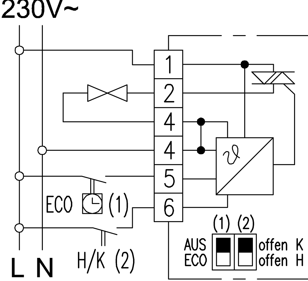 Raumtemperaturregler, Heizen/Kühlen, Aufputz superflach, 230VAC, geräuschlos (Triac) – Bild 4 von 4