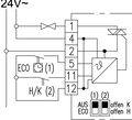 Raumtemperaturregler, Heizen/Kühlen, Aufputz superflach, 24VAC, geräuschlos (Triac)