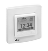 Raum-/Fußbodentemperaturregler mit Uhr, UP, alre-Rahmen, Abdeckung 50x50mm, reinweiß, glänzend, Fernfühler NTC2K für Fußboden