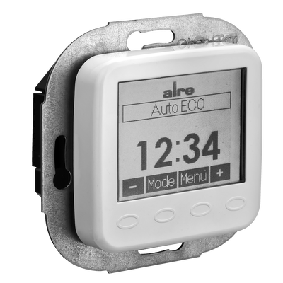 Raum-/Fußbodentemperaturregler mit Uhr, UP, Abdeckung passend zu BUSCH-JAEGER Reflex SI/SI Linear, reinweiß, glänzend