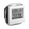 Raum-/Fußbodentemperaturregler mit Uhr, UP, Abdeckung 55x55mm, reinweiß, glänzend