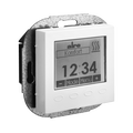 Raum-/Fußbodentemperaturregler mit Uhr, UP, Abdeckung 55x55mm, reinweiß, glänzend