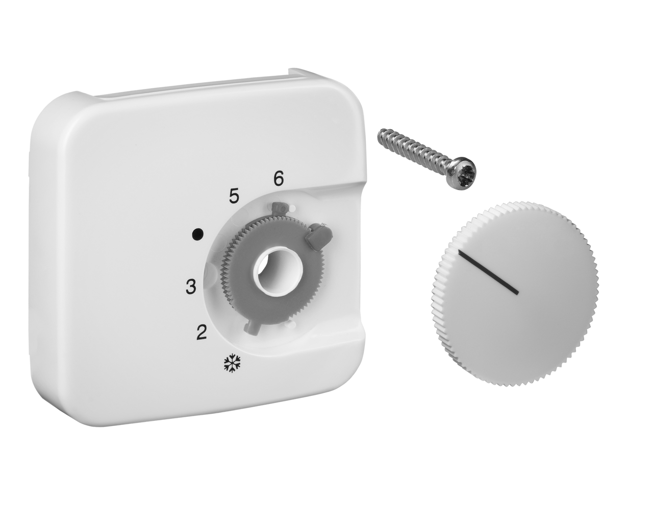 Deckelset für Raumtemperaturregler RTBSU/FTR, BUSCH-JAEGER Reflex SI/SI linear, reinweiß (ähnl. RAL9010), glänzend