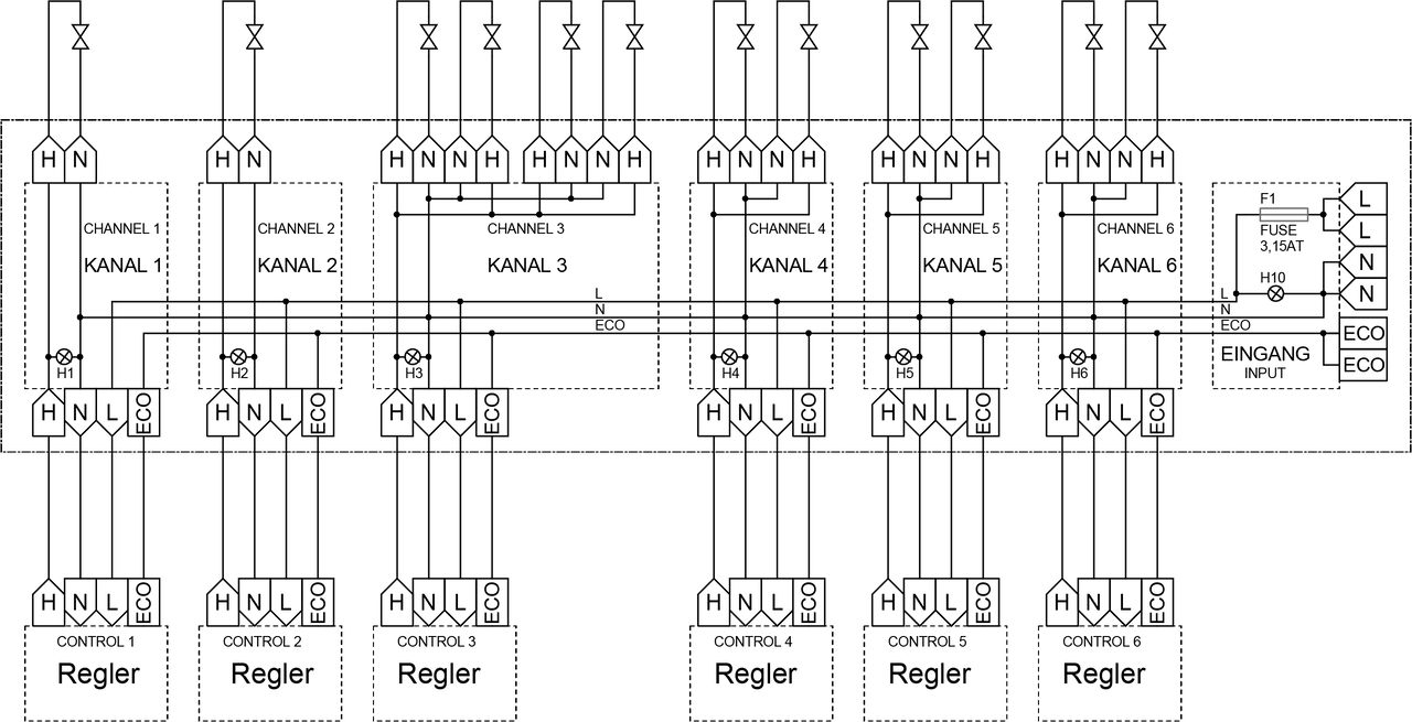 Klemmenleiste, max. 6 Raumthermostate und 12 Stellantriebe, IP20 – Bild 3 von 3