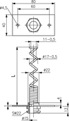 Schutzwendel, 200mm, Stahl vernickelt, Durchmesser InnenxAußen 10,5x17mm