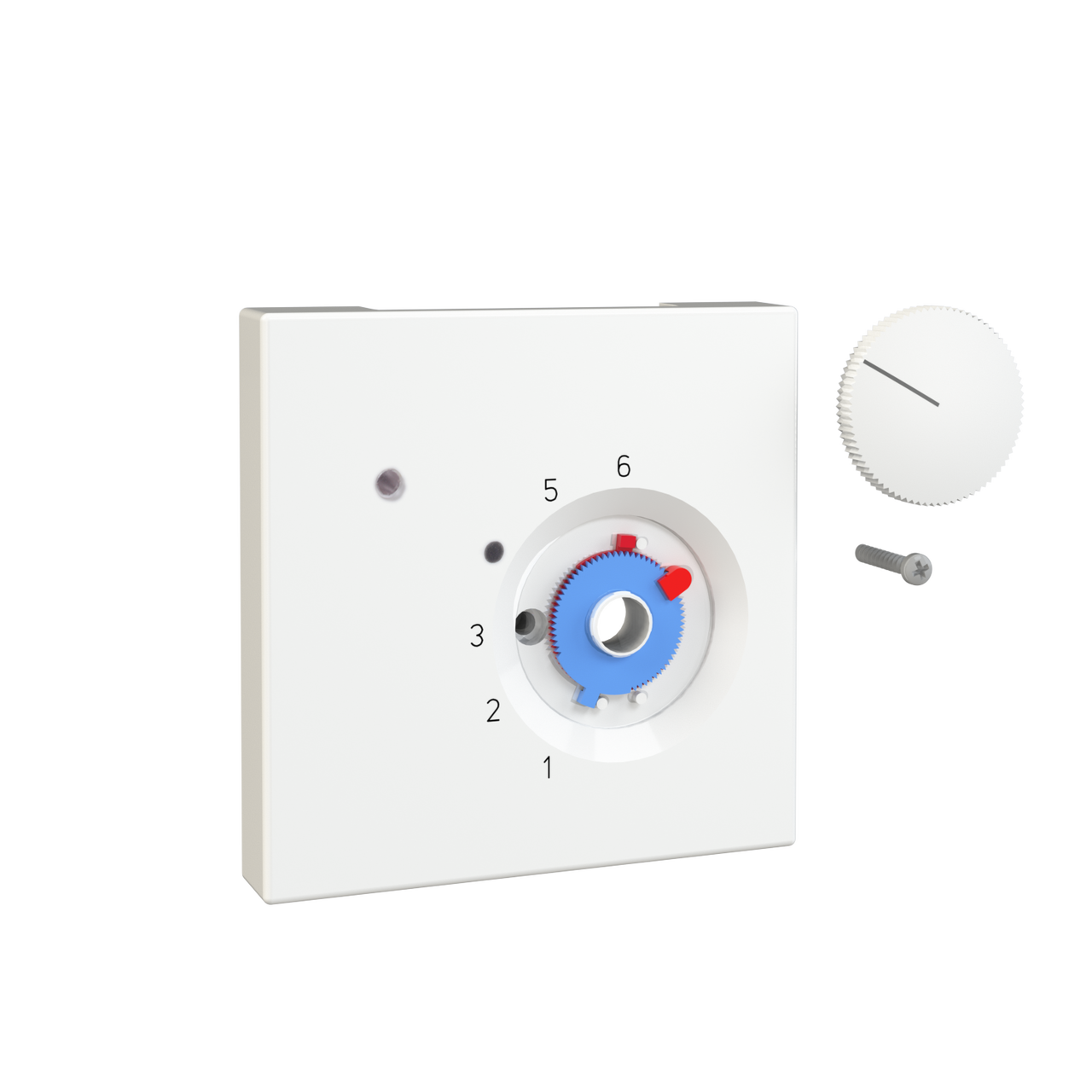 Deckelset für Raumtemperaturregler RTBSU, 70x70 für JUNG LS, perlweiß (RAL 1013) glanz