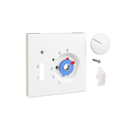 Deckelset für Raumtemperaturregler RTBSU, 70x70 für JUNG LS, perlweiß (RAL 1013) glanz