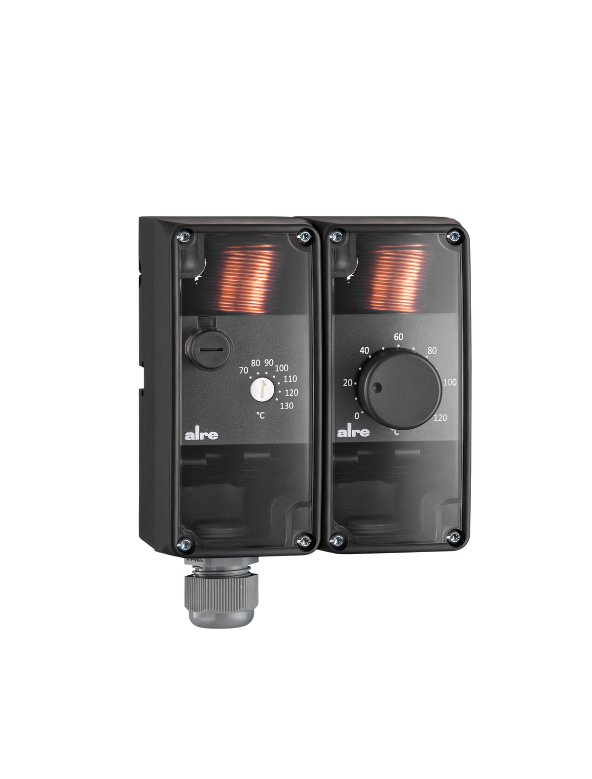 Universalkapillar-Doppelthermostat, TR 0…120°C, STB 70…130°C, Hysterese TR=3K STB=-10…-15K