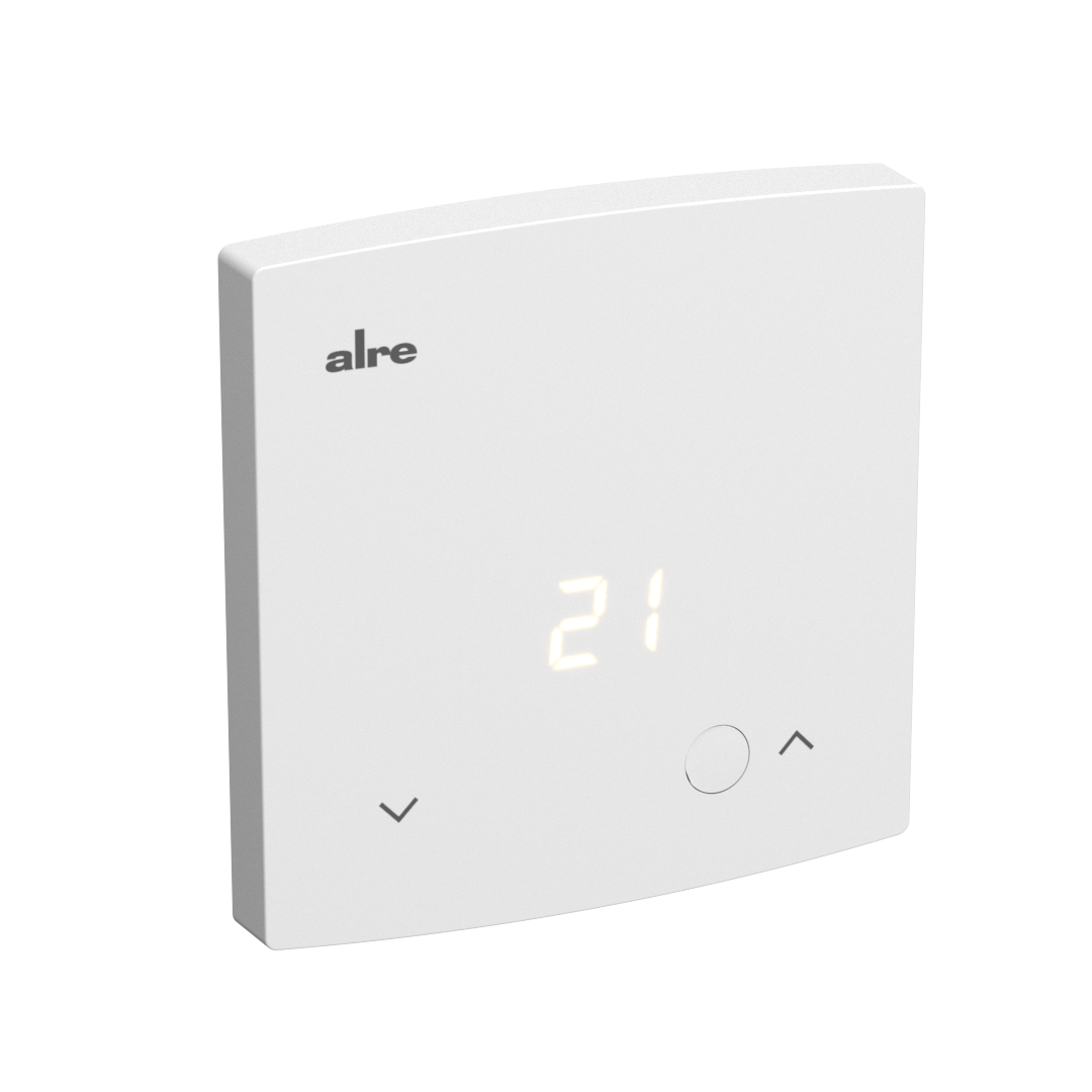 Raumtemperaturregler mit Temperaturanzeige, Aufputz superflach, 5…30°C, 230VAC, 3(0,5) A, Schließer