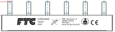 Phasenschiene, Eurovario, 1-polig, Steg, 16qmm 
