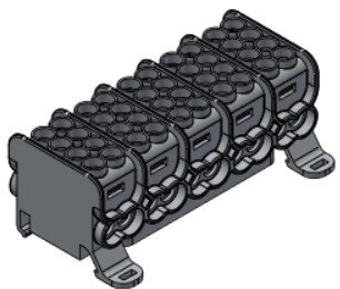 HLAK Deckelversion, 5-polig, 4 x 1,5 - 25 mm² je Pol, grau