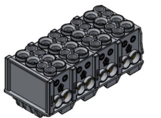 HLAK, 4-polig, je 2 x 2,5 - 25 mm² und 2,5 - 35 mm², grau