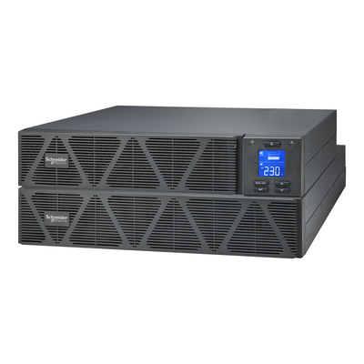 Easy UPS 1PH On-Line, 3kVA/2400W, Rackmontage 4HE, 230V, 6x IEC C13 + 1x IEC C19 Ausgänge, Kartensteckplatz, LCD, verlängertze Laufzeit, mit Rackkit