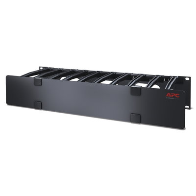 Horizontaler Kabelmanager, 2 HE x 6 Zoll tief, einseitig mit Abdeckung