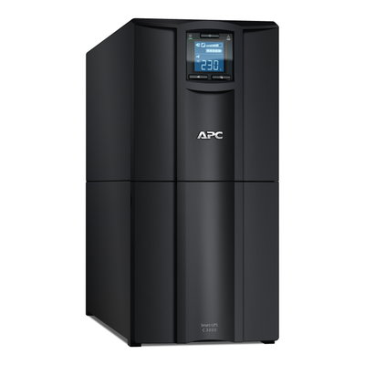 APC Smart-UPS C, Line-Interactive, 3kVA, Tower, 230V, 8x IEC C13+1x IEC C19 Ausgänge, USB und serielle Kommunikation, AVR, Grafik-LCD