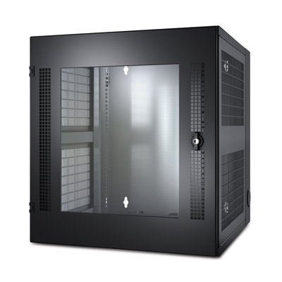 NetShelter WX 13 HE, vertikale Montageschiene mit Gewindebohrung, Glasfronttür, schwarz