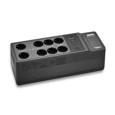 APC Back-UPS, 500VA/300W Boden-/Wandmontage, 230V, 8x CEE 7/3 Schuko-Steckdosen, USB Typ A Anschluss, vom Benutzer austauschbarer Akku