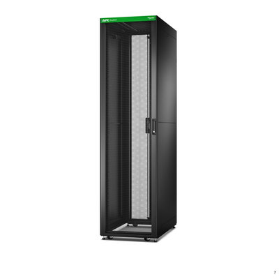 Easy Rack 600mm/48HE/1000mm mit Dach, Seitenwand, Rollen, Füßen und 4 Halterungen, ohne Boden, schwarz