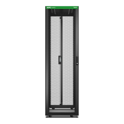 Easy Rack 600mm/48HE/1200mm mit Dach, Rollen, Füßen und 4 Halterungen, ohne Boden, ohne Seitenwand, schwarz