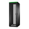 Easy Rack 800mm/48HE/1200mm mit Dach, Seitenwand, Rollen, Füßen und 4 Halterungen, ohne Boden, schwarz