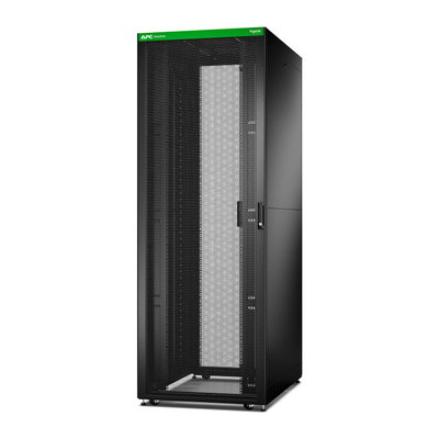 Easy Rack 800mm/48HE/1200mm mit Dach, Seitenwand, Rollen, Füßen und 4 Halterungen, ohne Boden, schwarz