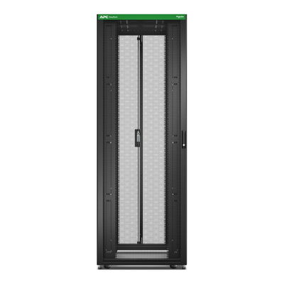 Easy Rack 800mm/48HE/1000mm, mit Dach, Rollen, Füßen und 4 Halterungen, ohne Seitenteile, Boden, schwarz
