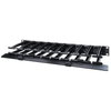 Horizontaler Kabelmanager, 1 HE x 6 Zoll (10,16 cm) Tiefe, Einseitig mit Abdeckung