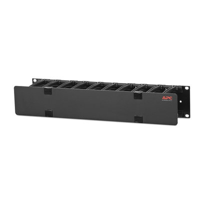 Horizontaler Kabelmanager, 2 HE x 4 Zoll (10,16 cm) Tiefe, Einseitig mit Abdeckung