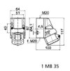 Wandsteckdose 16A 3p >50V bis 250V DC 3h, IP44
