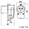 Winkelstecker 16A 3p 230V 6h, IP44