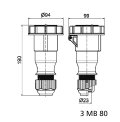 Kupplung TLS mit MULTI-GRIP Verschraubung 32A 4p 380 und 440V 3h, IP67