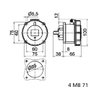 Anbausteckdose TE gerade 32A 4p 380 und 440V 3h, IP67