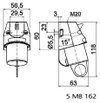 Wandgerätestecker 16A 3p 230V 6h, IP44