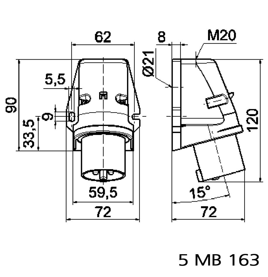 Wandgerätestecker Quick-Connect 16A 3p 230V 6h, IP44 – Bild 3 von 3