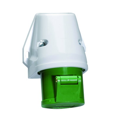 Wandsteckdose QUICK-CONNECT 16A 4p >50V grün >300-500Hz 2h, IP44