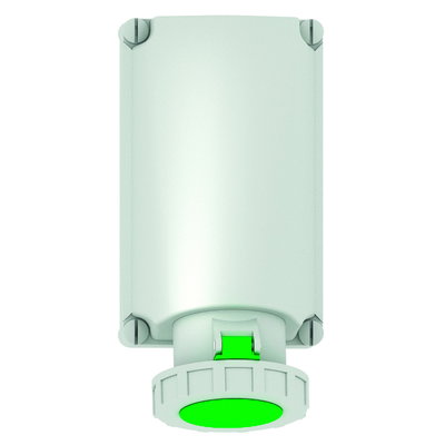 Wandsteckdose 125A 5p >50V grün >300-500Hz 2h, IP67