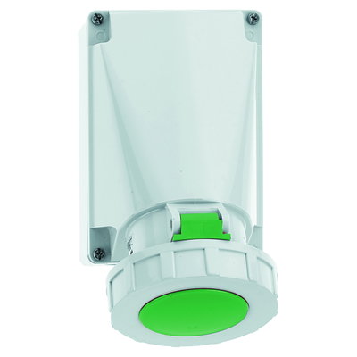Wandsteckdose 63A 5p >50V grün >300-500Hz 2h, IP67