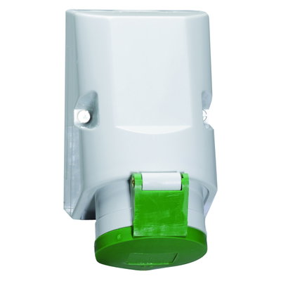 Wandsteckdose 32A 4p >50V grün >300-500Hz 2h, IP44
