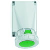Wandsteckdose 63A 5p >50V grün 100-300Hz 10h, IP67