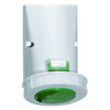 Wandsteckdose 32A 4p >50V grün >300-500Hz 2h, IP67